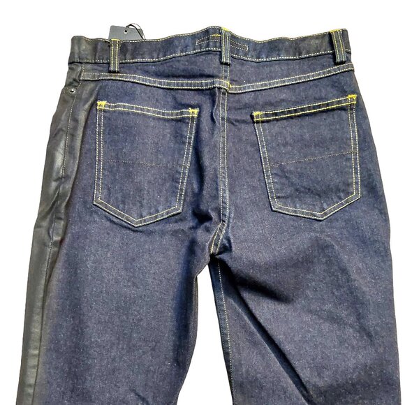 John Richmond Dual-Tone Coated Denim Front & Blue Denim Back Jeans Sz 28 NWT - Picture 6 of 10